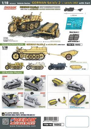 Freedom 16002 GERMAN SD.KFZ.2 KETTENKRAFTRAD &amp;amp; SD.KFZ.302 GOLIATH DEMOLITION VEHICLE 1/16 – imagen 2