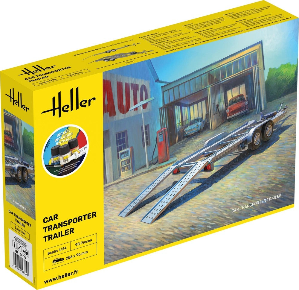 Heller 56774 Remorque de transport de voitures - Kit de démarrage 1/24