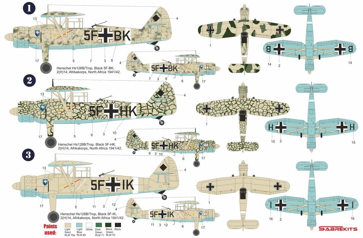 SabreKits SBK7012 Henschel Hs 126B Over Africa 1/72 – imagen 2
