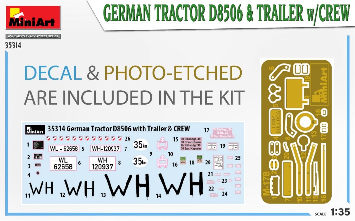 MiniArt 35314 Tracteur allemand D8506 et remorque avec équipage 1/35 – image 2