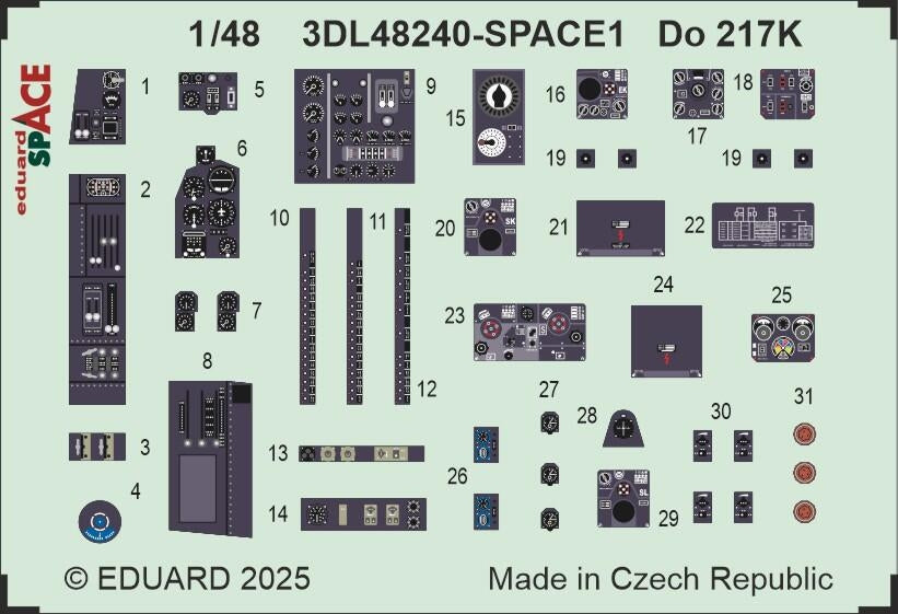 Eduard 3DL48240 Do 217K SPACE ICM 1/48