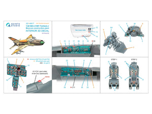 Quinta Studio QD+48577 MiG-21MF Fishbed-J (Moscow plant) 3D-Printed &amp;amp; coloured Interior on decal paper (Eduard) (with 3D-printed resin parts) 1/48 – zdjęcie 2