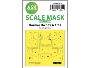 Art Scale Kit M32039 Dornier Do 335A One-Sided Mask for HK Models 1/32
