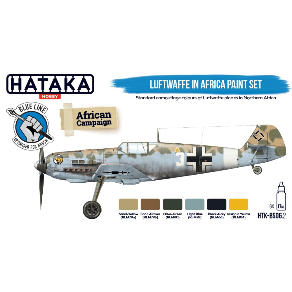 Hataka HTK-BS06.2 Luftwaffe in Africa paint set (6x17ml) – imagen 2