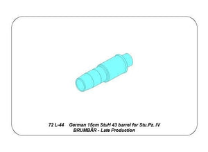 Aber 72L-44 Lufa 15cm StuH 43 do działa pancernrgo Stu.Pz. IV BRUMBAR – późna wersja / German 15cm StuH 43 Barrel for Stu.Pz. IV BRUMBAR – middle/late version 1/72 – imagen 5
