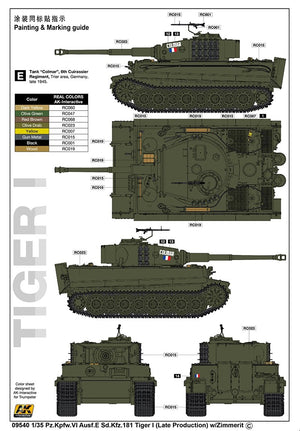 Trumpeter 09540 Pz.Kpfw.VI Ausf.E Sd.Kfz.181 Tiger I (Late Production) w/Zimmerit 1/35 – zdjęcie 4