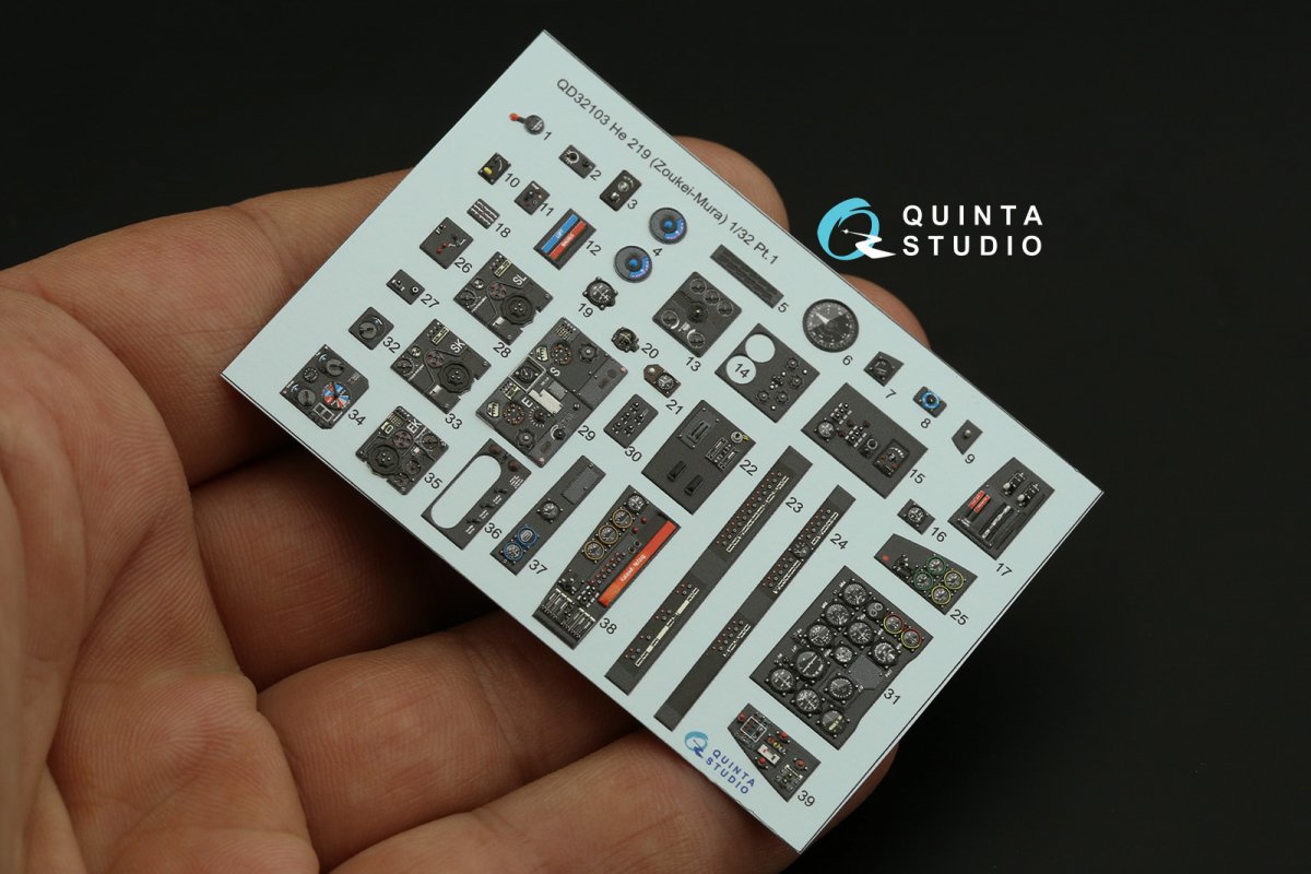 Quinta Studio QD32103 He 219 3D-Printed &amp;amp; coloured Interior on decal paper ( ZM SWS ) 1/32 – zdjęcie 10