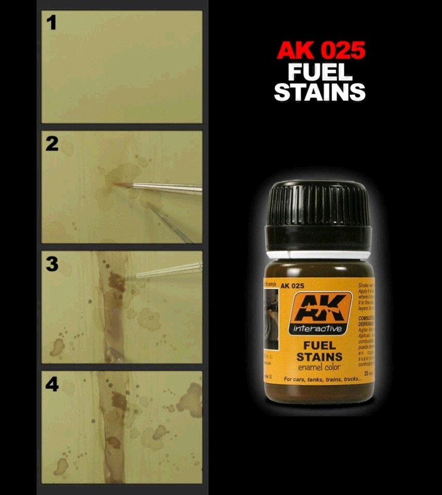 AK Interactive AK025 Fuel Stains 35ml – imagen 2