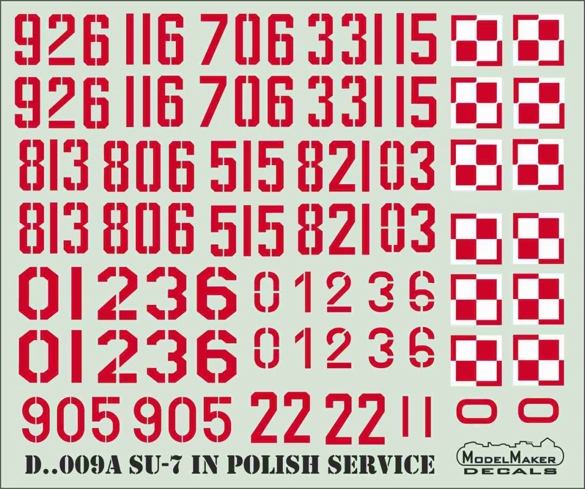 ModelMaker Decals D48009A Su-7 in Polish service 1/48