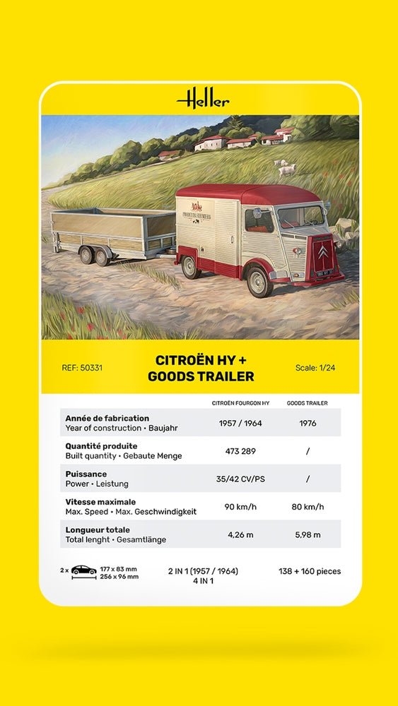 Heller 50331 Citroën HY + Remorque de marchandises 1/24 – image 6