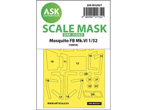 Art Scale Kit M32027 Mosquito FB Mk.VI One-Sided Express Masks for Tamiya 1/32