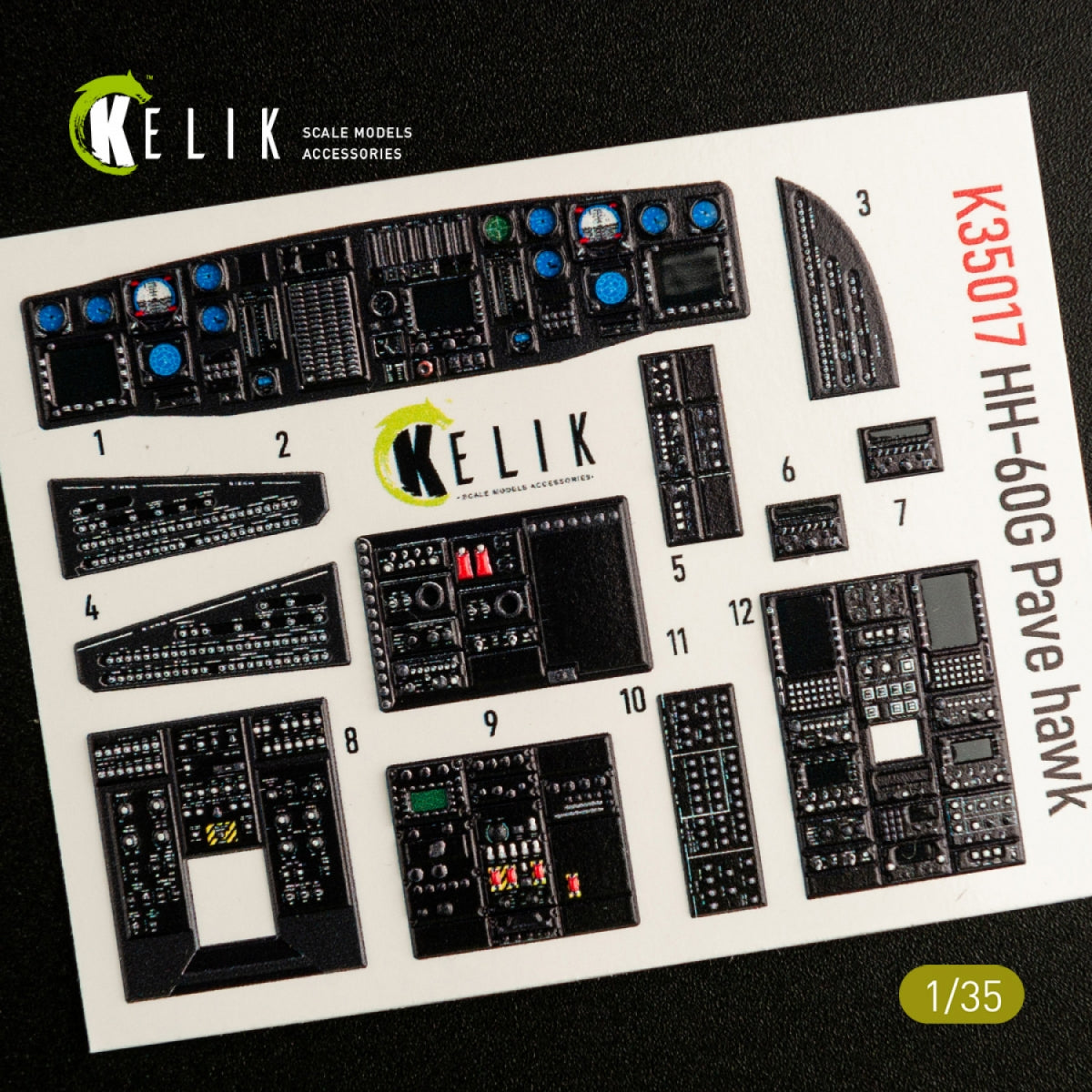 KELIK K35017 HH-60G PAVE HAWK INTERIOR 3D DECALS FOR KITTY HAWK KIT 1/35 – imagen 3