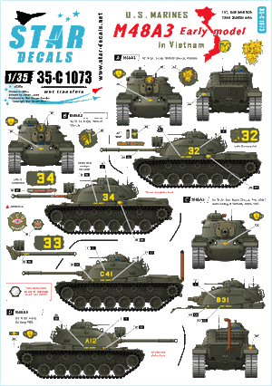 Star Decals 35-C1073 M48A3 Modèle initial 1/35