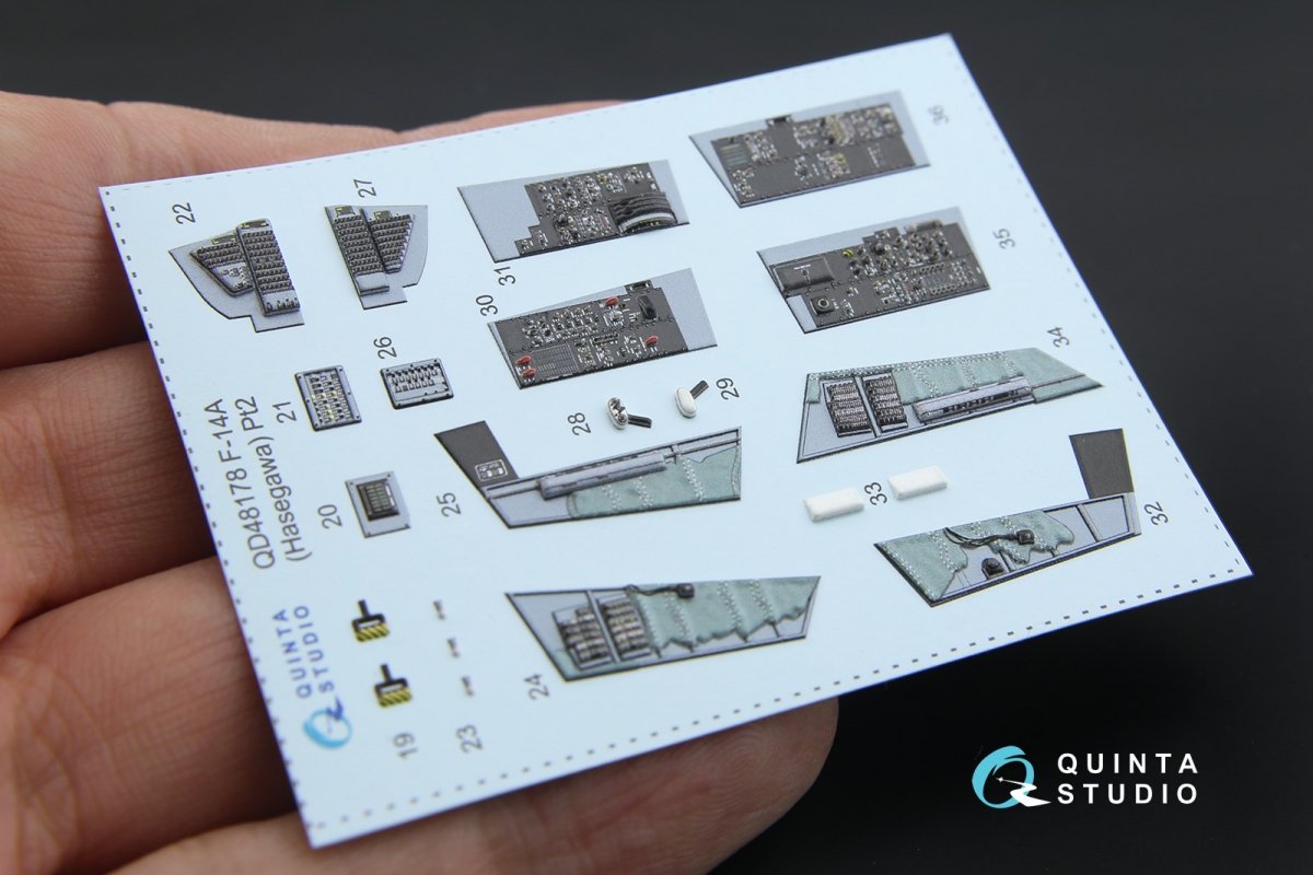 Quinta Studio QD48178 F-14A 3D-Printed &amp;amp; colored Interior on decal paper (for Hasegawa kit) 1/48 – image 12