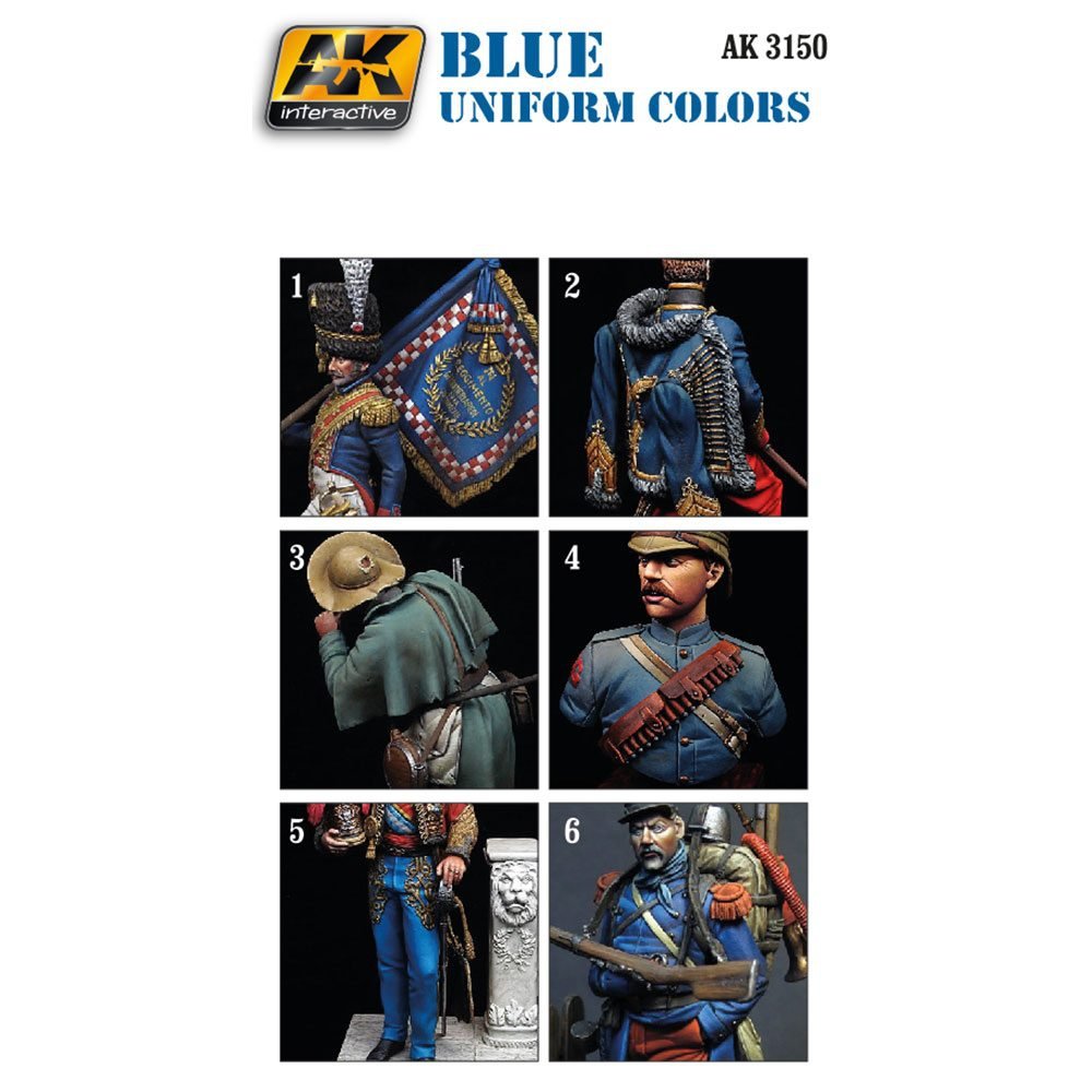 AK Interactive AK3150 BLUE UNIFORM COLORS 6x17ml – Bild 2