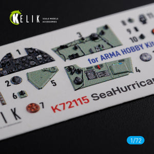 KELIK K72115 Sea Hurricane Mk I interior 3D decals for Arma Hobby kit 1/72 – imagen 2