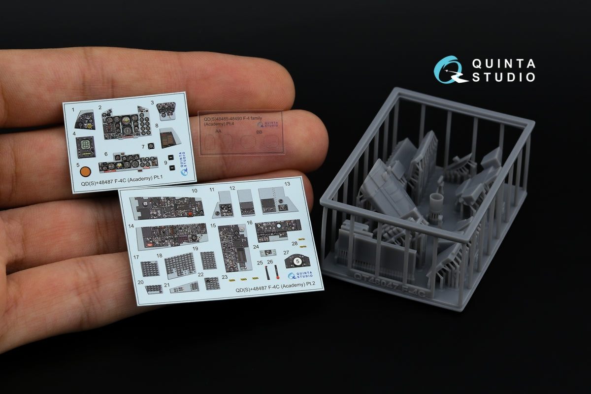 Quinta Studio QDS+48487 F-4C Phantom II 3D-Printed &amp;amp; coloured Interior on decal paper (Academy) (Small version) (with 3D-printed resin parts) 1/48 – imagen 2
