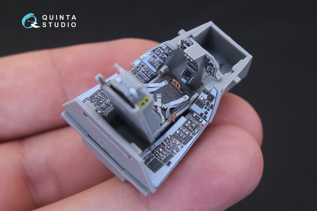 Intérieur imprimé en 3D et coloré sur papier décalcomanie Quinta Studio QD48167 F-16A (pour kit Kinetic) 1/48 – image 6