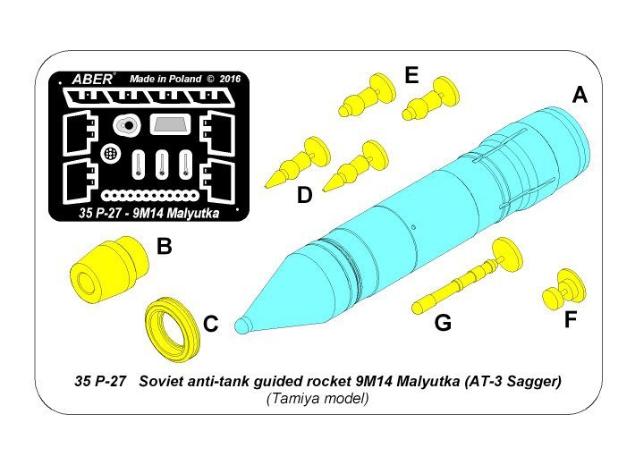 Aber 35P-27 Soviet anti-tank guided rocket 9M14 Malyutka (AT-3 Sagger) – imagen 7