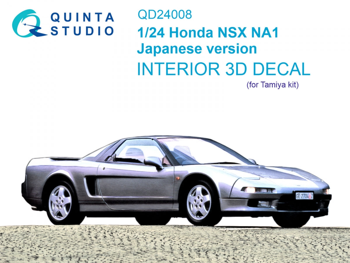 Quinta Studio QD24008 Honda NSX NA1 Japanese version 3D-Printed & coloured Interior on decal paper (Tamiya) 1/24