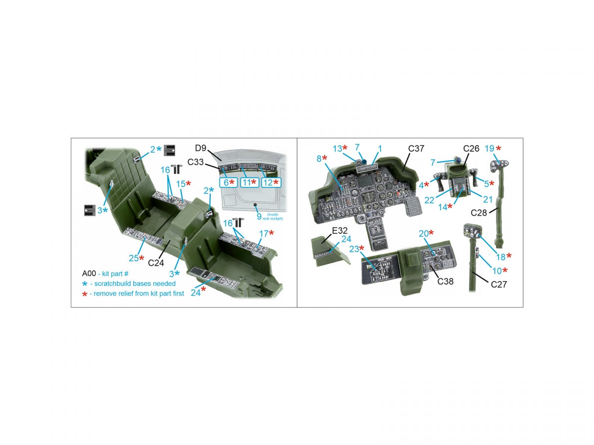 Quinta Studio QDS-48572 AH-64A 3D-Printed &amp;amp; coloured Interior on decal paper (Academy/Modelist) (small version) 1/48 – imagen 12