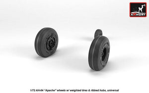Armory Models AW72336 AH-64 Apache wheels w/ weighted tires, ribbed hubs 1/72 – imagen 3