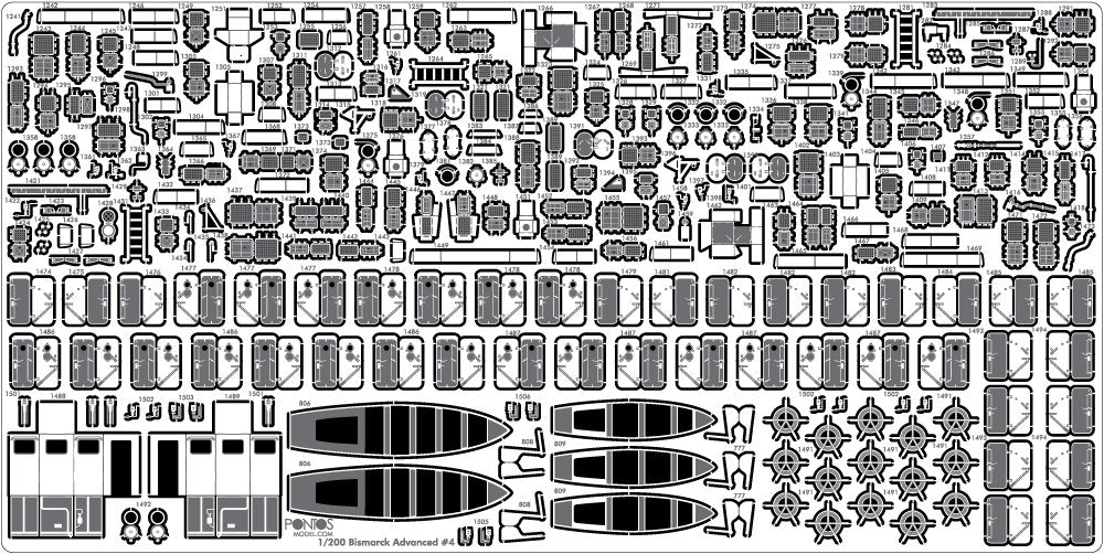 Pontos 27001F1 BISMARCK 1941 Detail Up Set Advanced 1/200 – imagen 3
