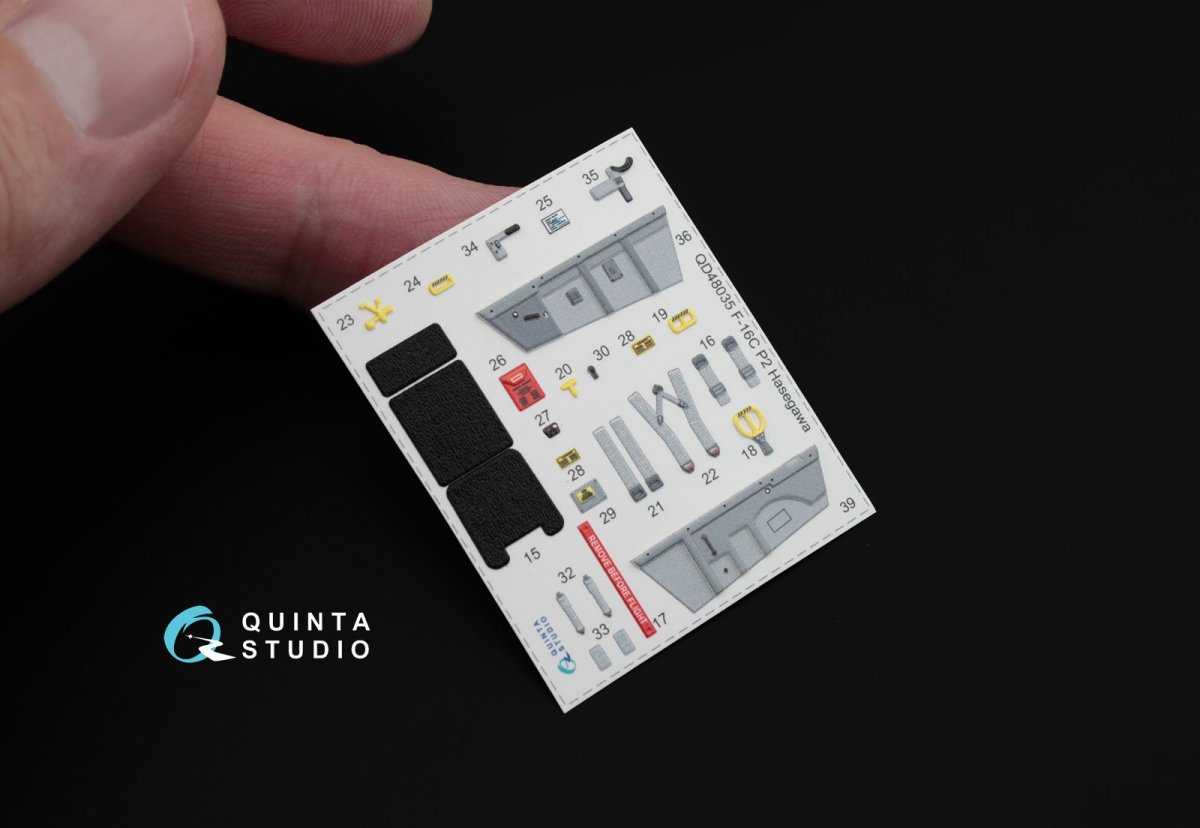 Quinta Studio QD48035 F-16С 3D-Printed &amp;amp; coloured Interior on decal paper (for Hasegawa kit) 1/48 – imagen 6