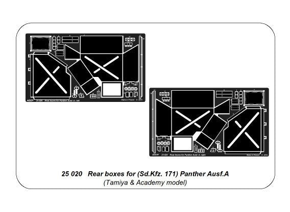 Aber 25020 Rear boxes for (Sd.Kfz. 171) Panther Ausf.A 1/25 – imagen 12