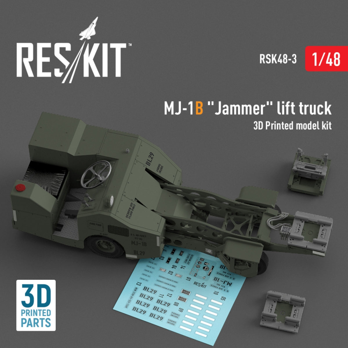 RESKIT RSK48-0003 MJ-1B "Jammer" lift truck (3D Printed model kit) 1/48