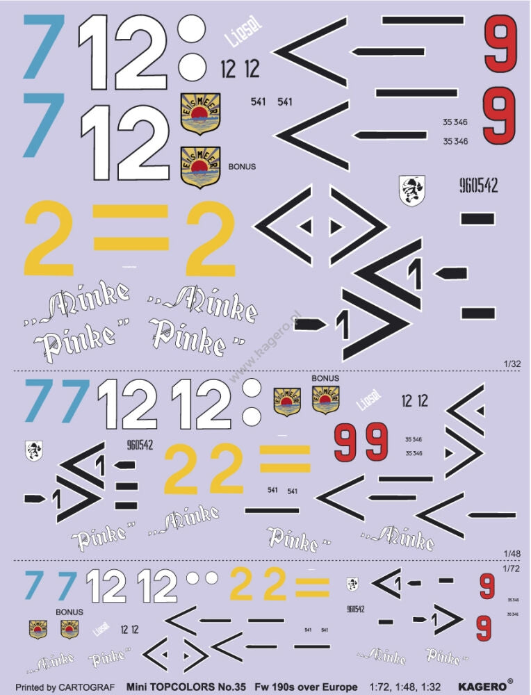 Kagero 15035 Fw 190s over Europe Part I (kalkomania/decals) EN/PL – imagen 6