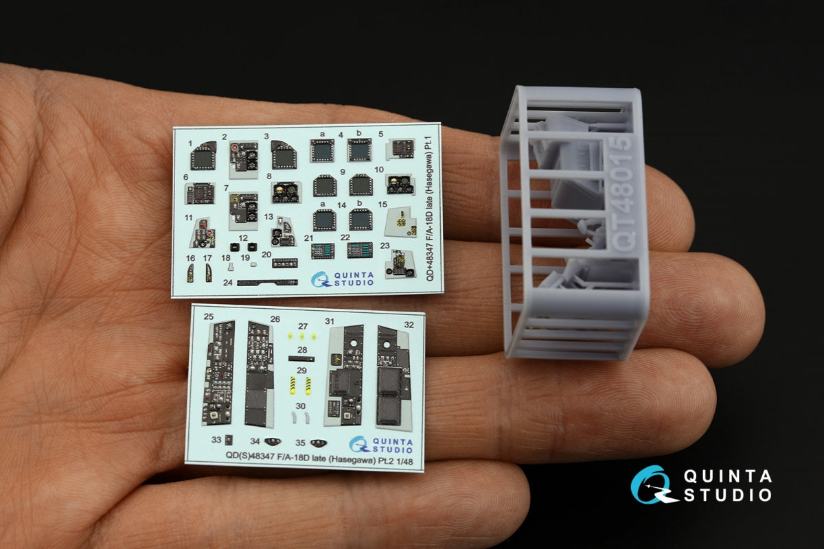 Quinta Studio QDS+48347 FA-18D late 3D-Printed coloured Interior on decal paper (Hasegawa) (with 3D-printed resin parts) (Small version) 1/48 – imagen 3