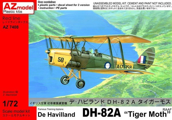 Maquette AZmodel 7408 De Havilland D82A Tiger Moth RAAF 1/72