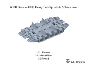 E.T. Model P35-425 WWII German E100 Heavy Tank Sprockets &amp; Track links(3D Printed) (Universal)