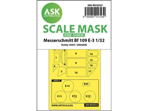 Art Scale Kit M32022 Messerschmitt Bf 109E-3 One-Sided Express Masks For 1/32
