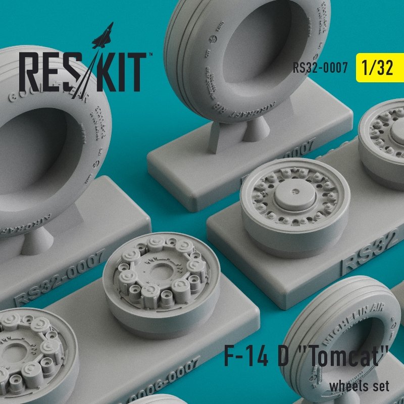 RESKIT RS32-0007 F-14 (D) "Tomcat" resin wheels 1/32