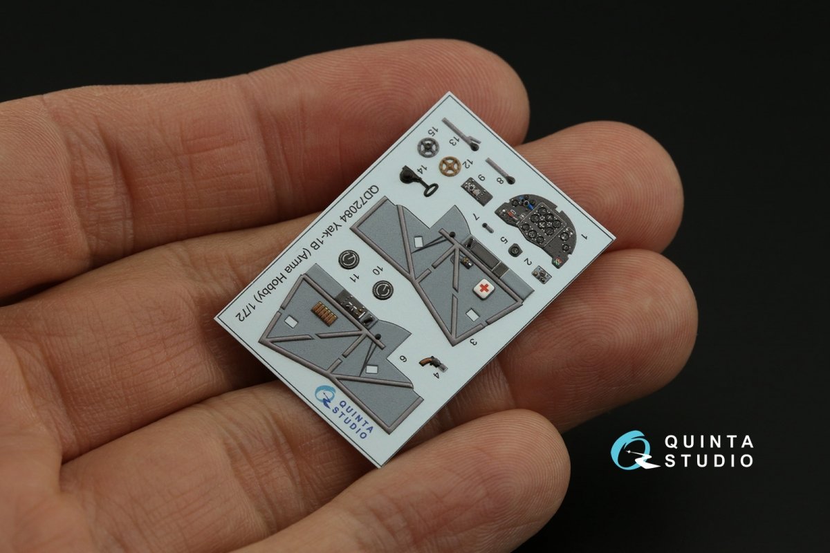 Quinta Studio QD72084 Yak-1B 3D-Printed &amp;amp; coloured Interior on decal paper (Arma Hobby) 1/72 – immagine 8