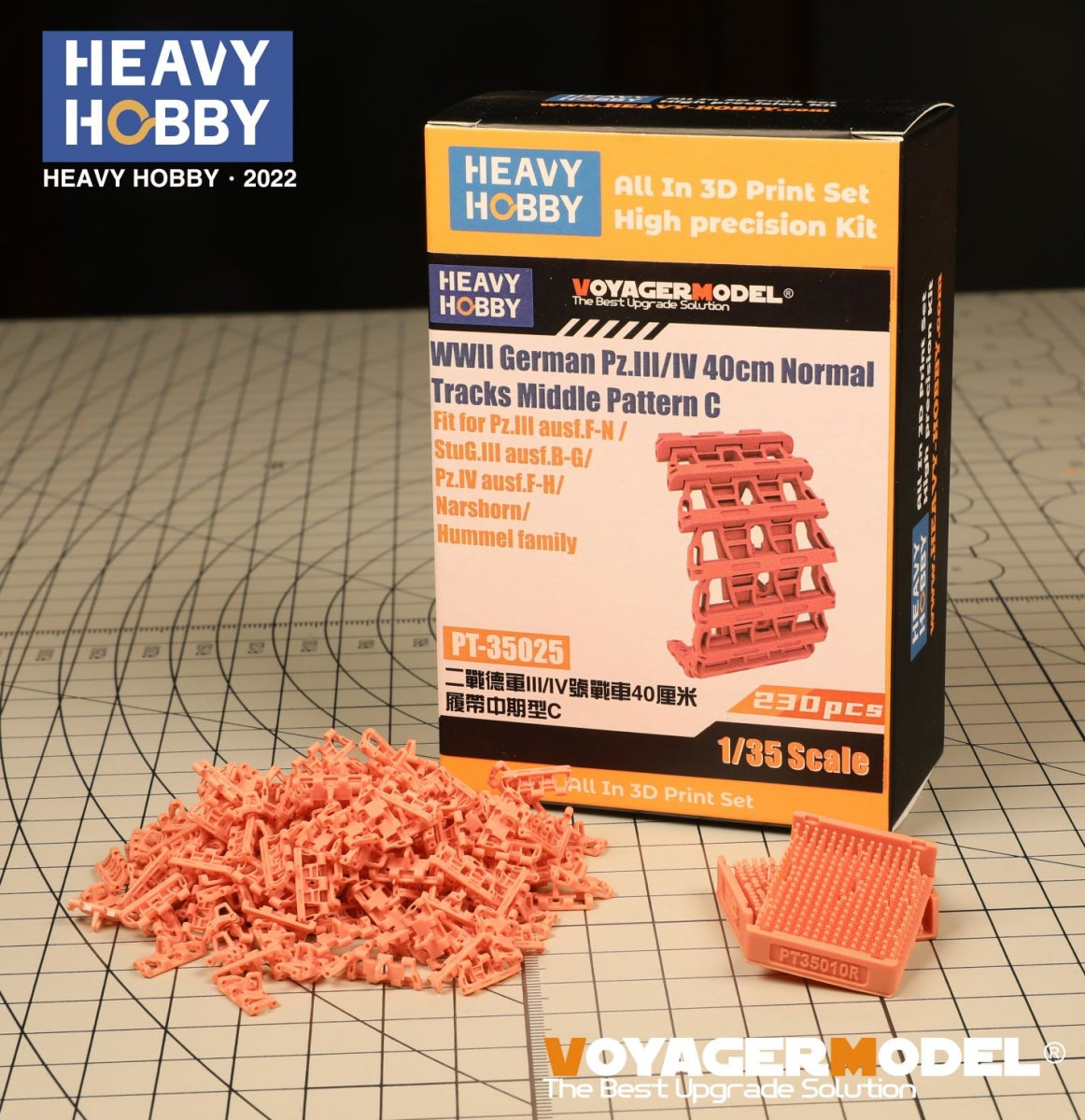 Heavy Hobby PT35025 WWII German Pz.III/IV 40cm Normal Tracks Middle Pattern C 1/35 – Bild 2