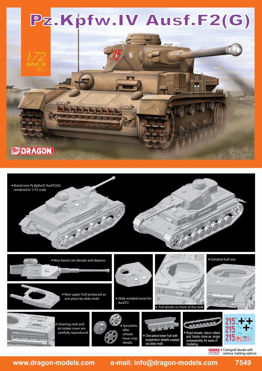Dragon 7549 Pz.Kpfw.IV Ausf.F2(G) 1/72