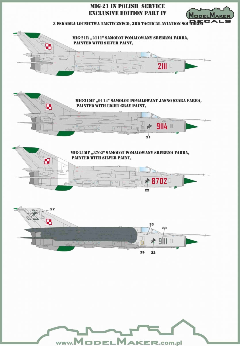 ModelMaker Decals D48153 MiG-21 in Polish service exclusive edition part IV 1/48 – imagen 5