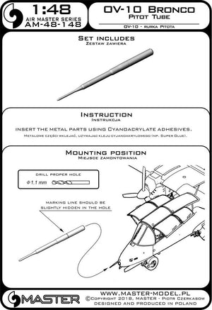 Master AM-48-148 OV-10 Bronco – Rurka Pitota 1/48 – imagen 3
