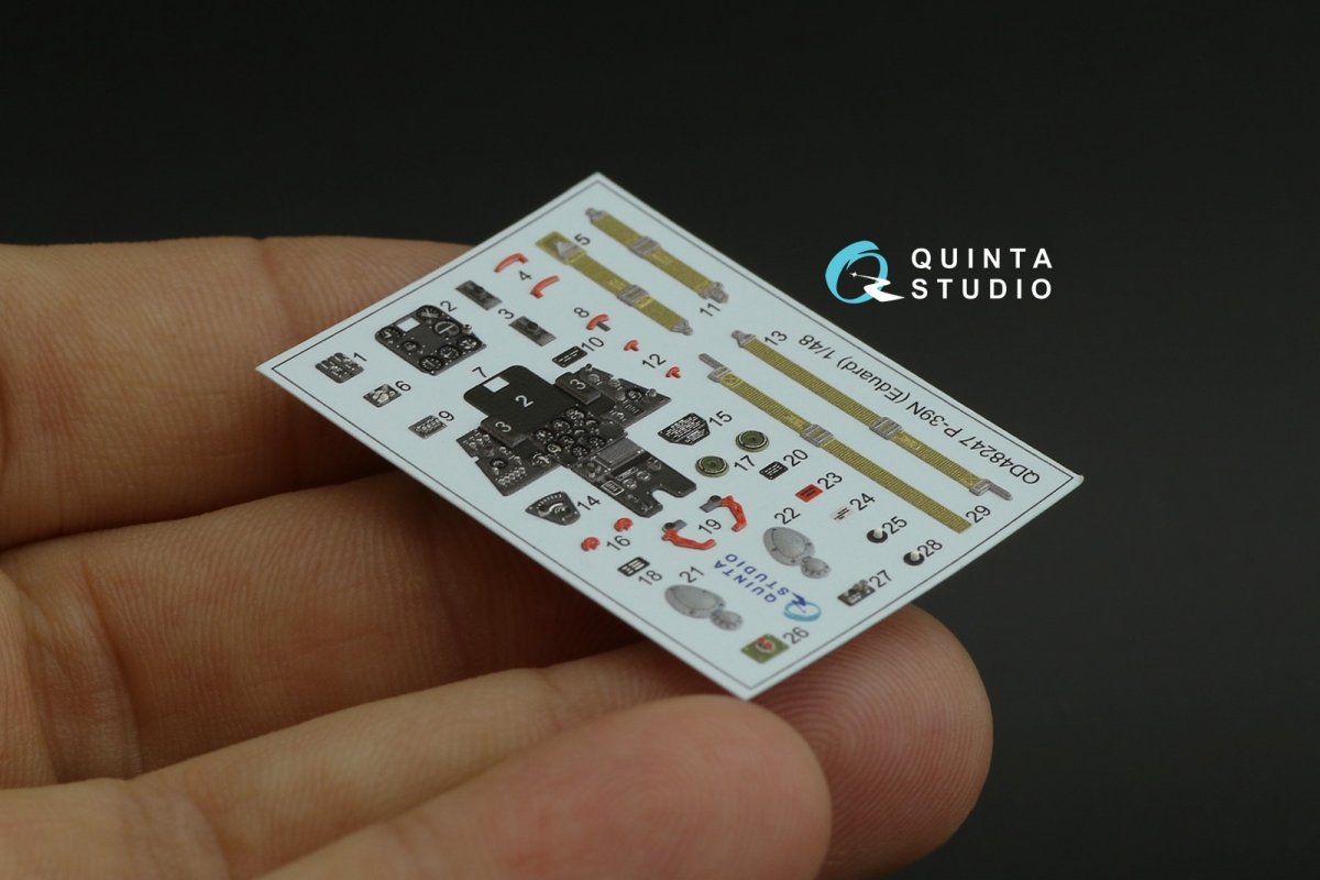 Quinta Studio QD48247 P-39 3D-Printed &amp;amp; coloured Interior on decal paper ( Eduard ) 1/48 – imagen 13