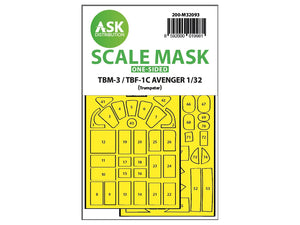 Art Scale Kit M32093 TBM-3/TBF-1C One-Sided Express Fit Mask for Trumpeter 1/32