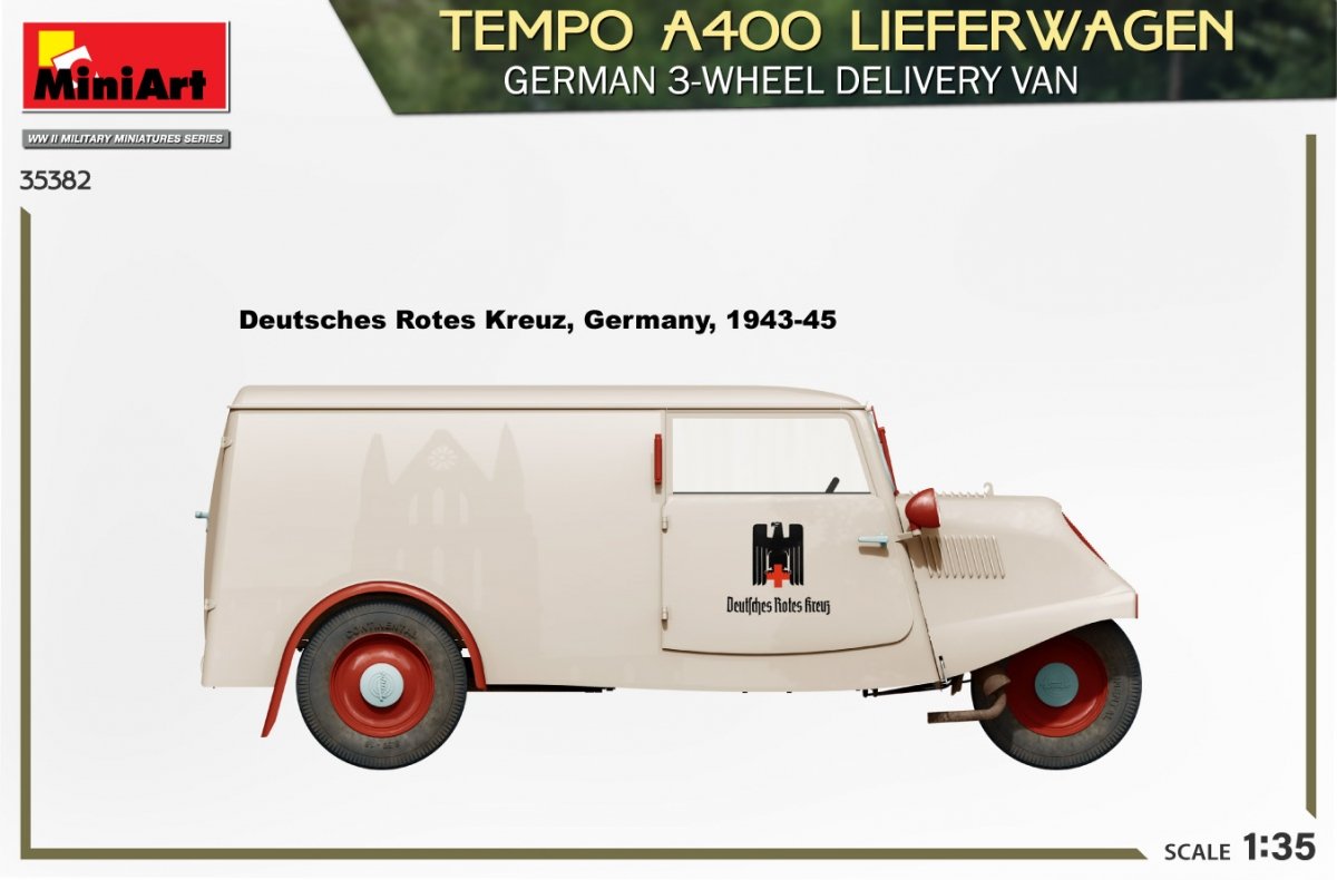MiniArt 35382 TEMPO A400 LIEFERWAGEN. GERMAN 3-WHEEL DELIVERY VAN 1/35 – imagen 6