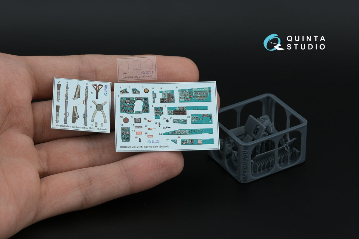 Quinta Studio QD+48578 MiG-21MF Fishbed-J (Gorkiy plant) 3D-Printed &amp;amp; coloured Interior on decal paper (Eduard) (with 3D-printed resin parts) 1/48 – zdjęcie 13
