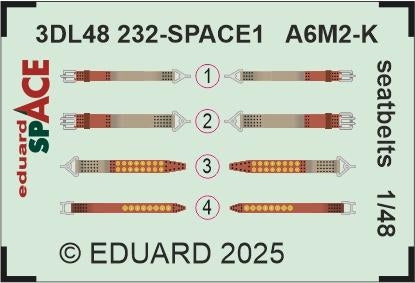 Eduard 3DL48232 A6M2-K seatbelts SPACE EDUARD 1/48 – imagen 3