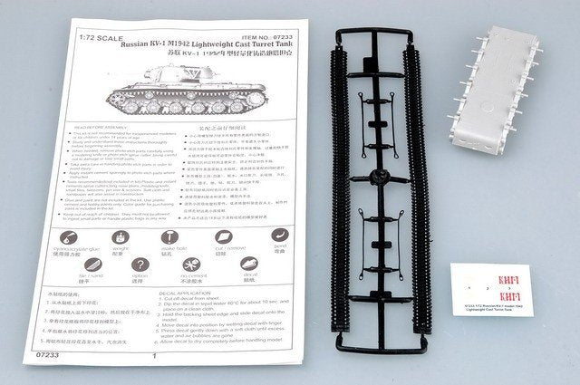 Trumpeter 07233 Russia KV-1 M1942 Lightweight Cast TANK 1/72 – immagine 3