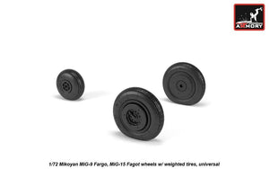 Armory Models AW72053 Mikoyan MiG-9 Fargo / MiG-15 Fagot (early) wheels w/ weighted tires 1/72 – imagen 3