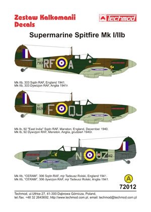 Techmod 72012 - Supermarine Spitfire Mk I/IIB 1/72 – imagen 2