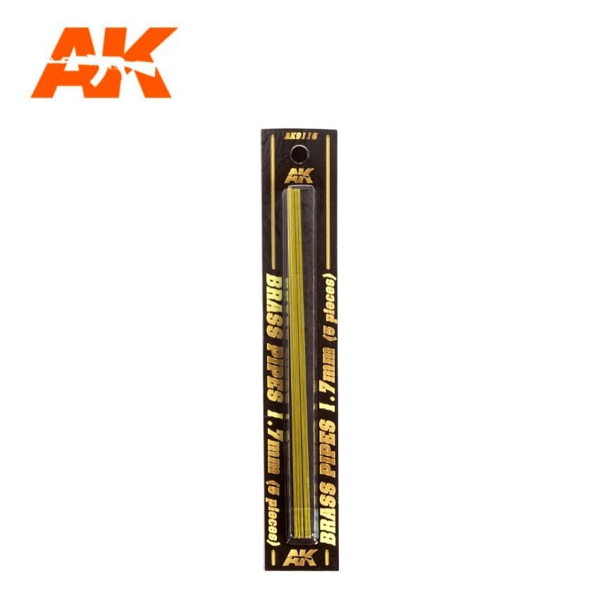AK Interactive AK9116 BRASS PIPES 1.7MM Ø. 5 UNITS – imagen 2